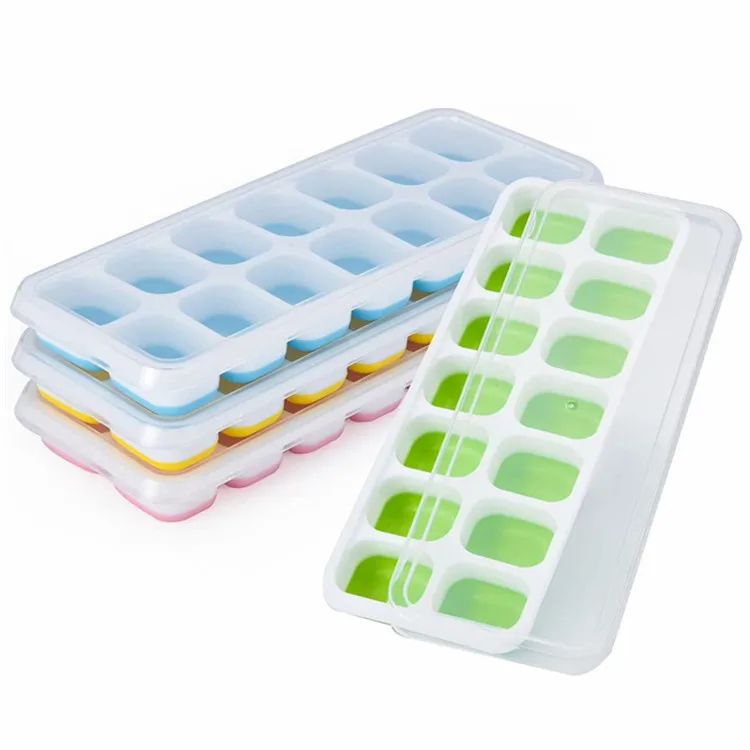 Ice Trays 4pack Easy-release Silicone Flexible Spill-resist Removable ...