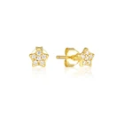 Star Stud Fashion Jewelry 14k Gold Plated 925 Sterling Silver Diamond Piercing Star Stud Earrings