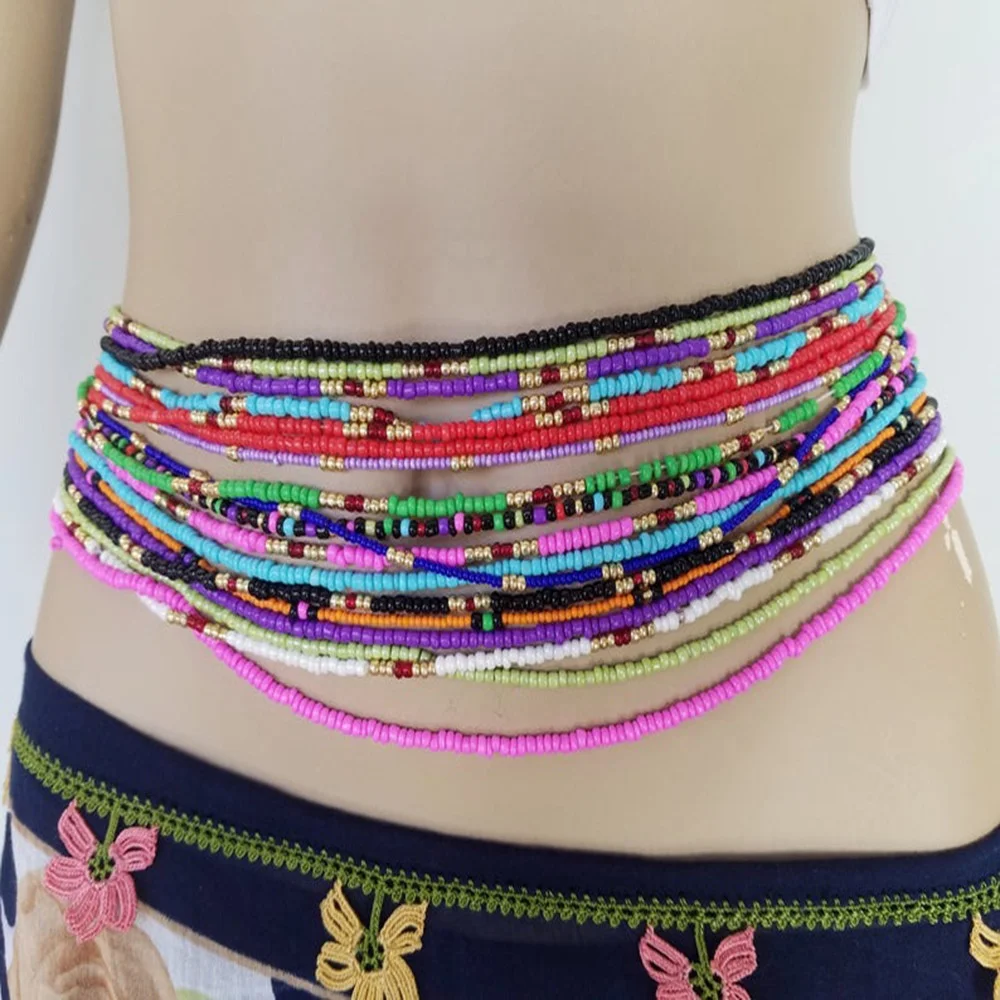 Ghana Waist Beads African handmade belly chain weight control body jewelry 