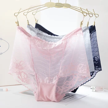 high waist lingerie nylon shaper printed fancy luxury cotton organic plus size nylon spandex cotton elastic lace women's panties