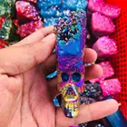 Wholesale Hand Carved Electroplating Aura Natural Crystal Cluster Skulls For Art And Collection