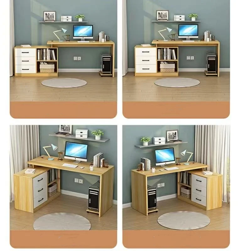 Factory Direct Sales Modern Minimalist Computer Desk Children Desk With Bookshelf Set Integrated Writing Table For Study