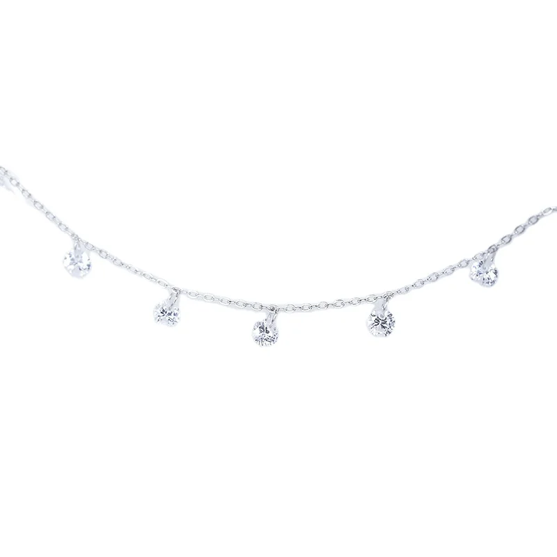 sterling silver diamond anklet