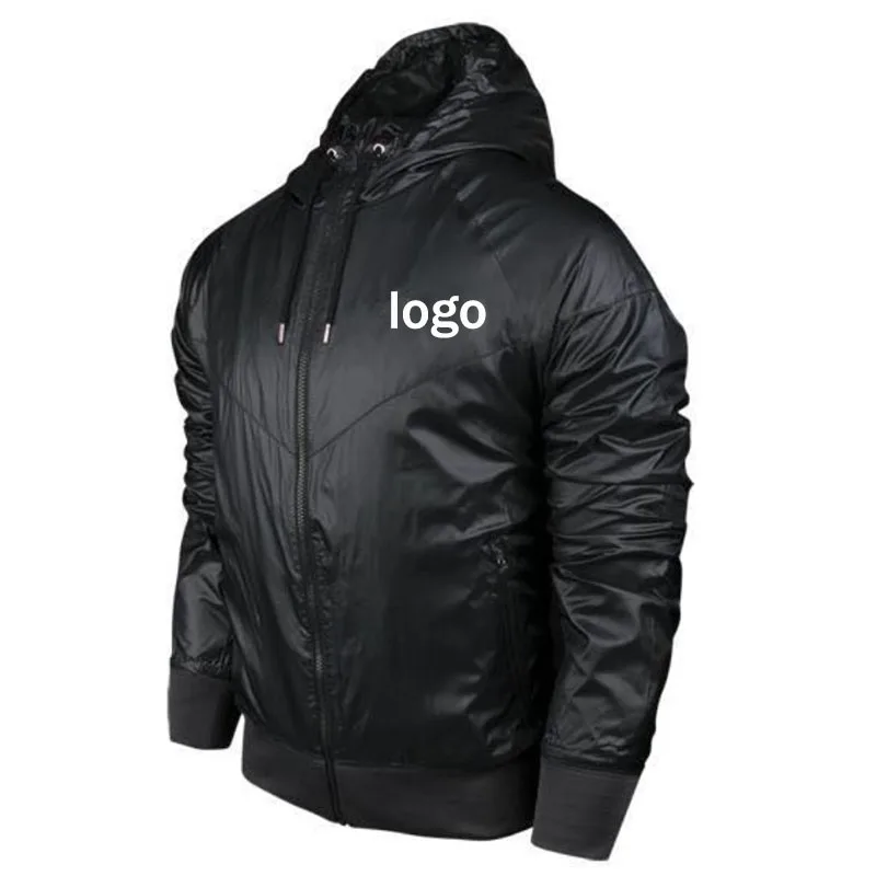 thin black windbreaker