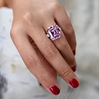 Silver Ring Silver 30ct Big Size Emerald Cut 14*16mm Zirconia Diamond 925 Italian Silver Ring