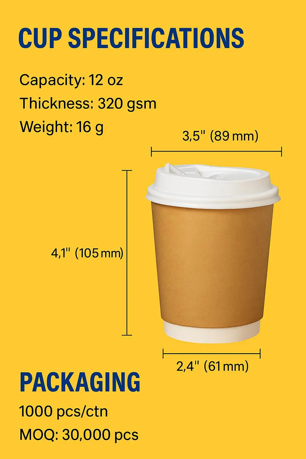 Double Wall Design Disposable Coffee Tea Cups Logo Printing Pack Food Stickers Wall Paper Craft Wall Paper Craft Paper Cups - detail 7
