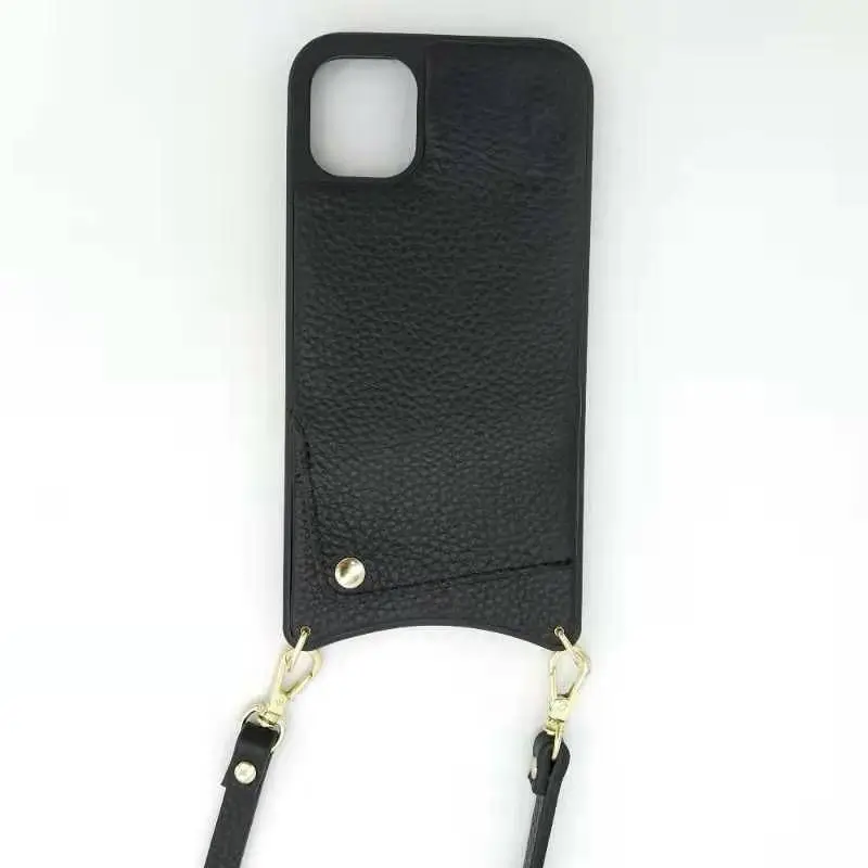 Luxury Crossbody Strap Leather Credit Card Holder  Leather Phone  case for iPhone Pro 11 XS Max X11 leather mobile phone case