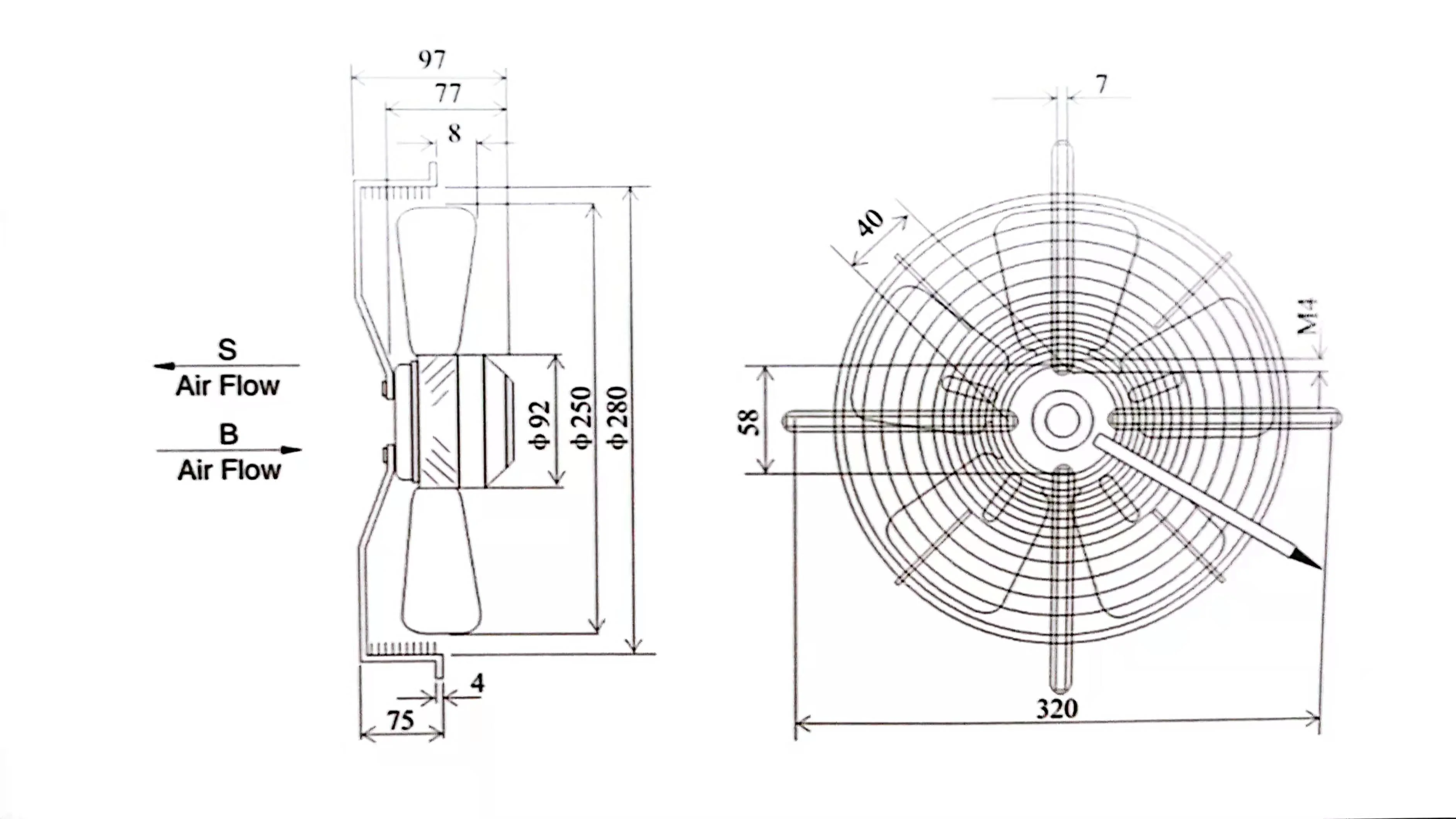 Series Axial Cooling Fan, YWF4E-400, 550mm - detail 10