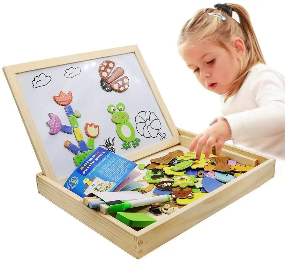 2021 Custom Wooden Toy 3d magnetic Jigsaw Puzzle For Kids