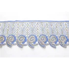Frock Embroidered Fabric For Dresses Frock Design For Ladies 3D Navy Blue Lace Fabric For Dress Embroidered