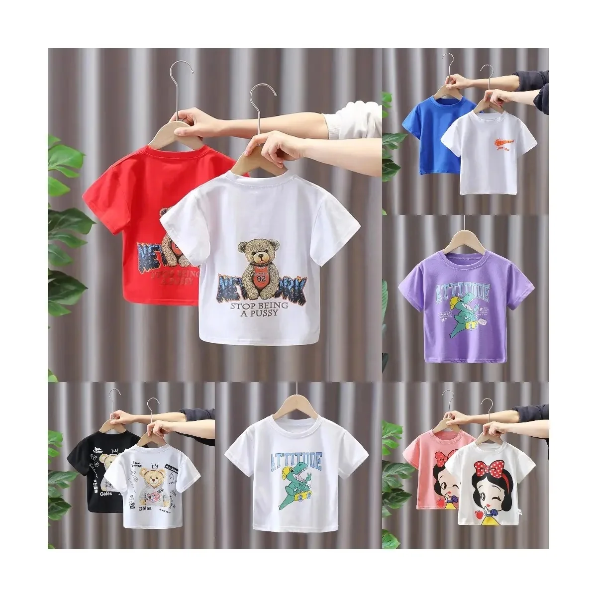 Summer Cute Children Tops Clothing Animal Cartoon Cotton Short Sleeve T Shirts Boys T-shirt