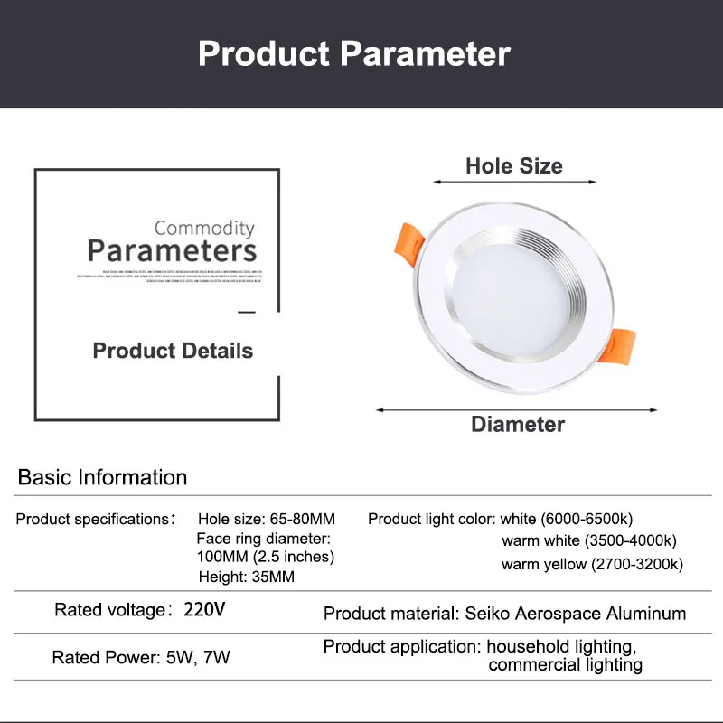 Manufacturers low price Cob round surface mounted embedded Led downlight 5w indoor Led downlight