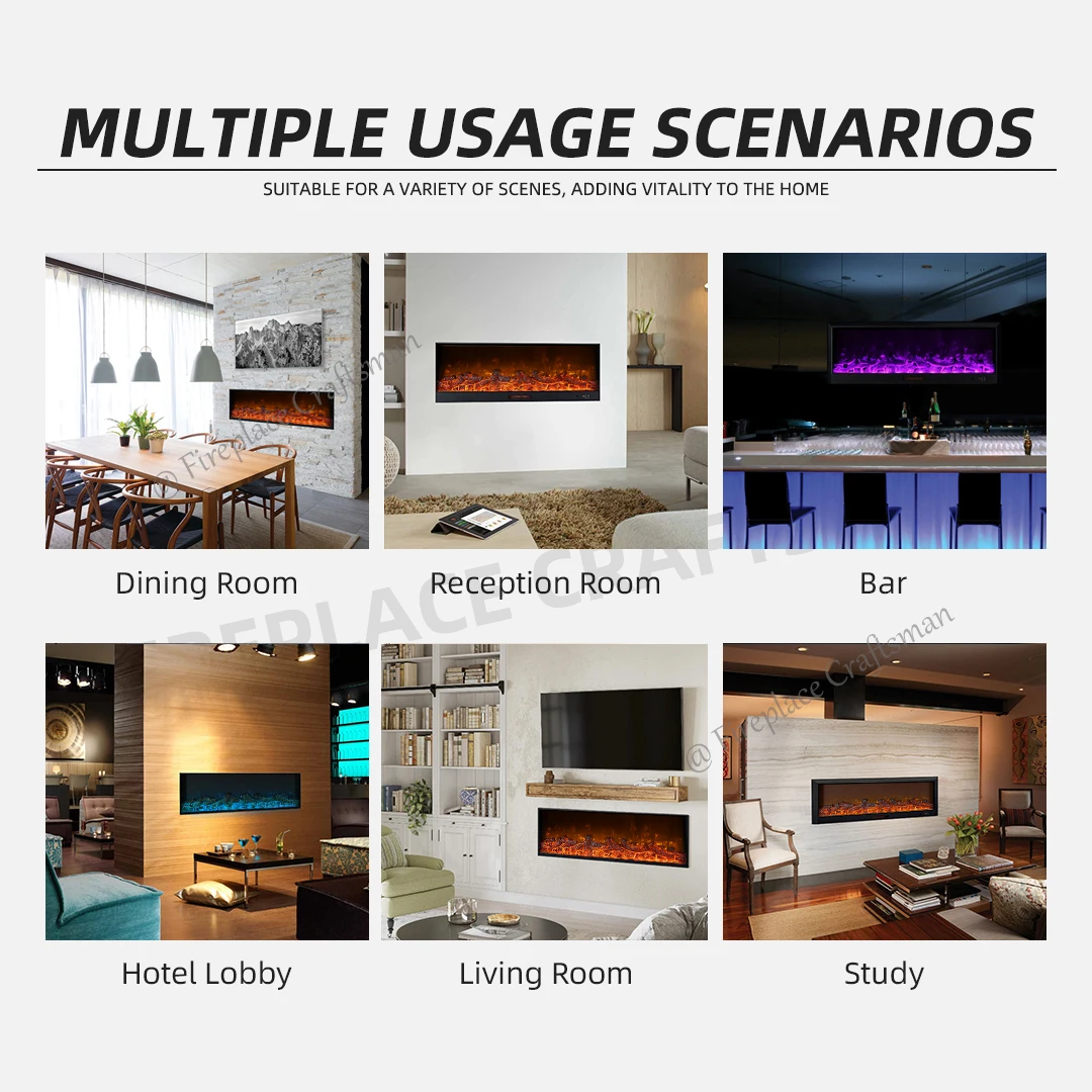 Electric Fireplace, Wall, 20W, Metal - detail 16