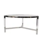 Chrome Coffee Table Hot Sell Transparent Acrylic Round Coffee Table With Shinny Chrome