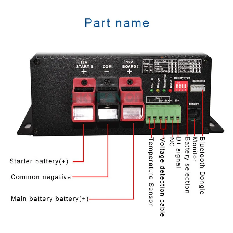 Automatic DC to DC battery charger 24V to 12V or 12V to 24V Flooded Gel AGM and Lithium lifepo4 smart on-board battery charger