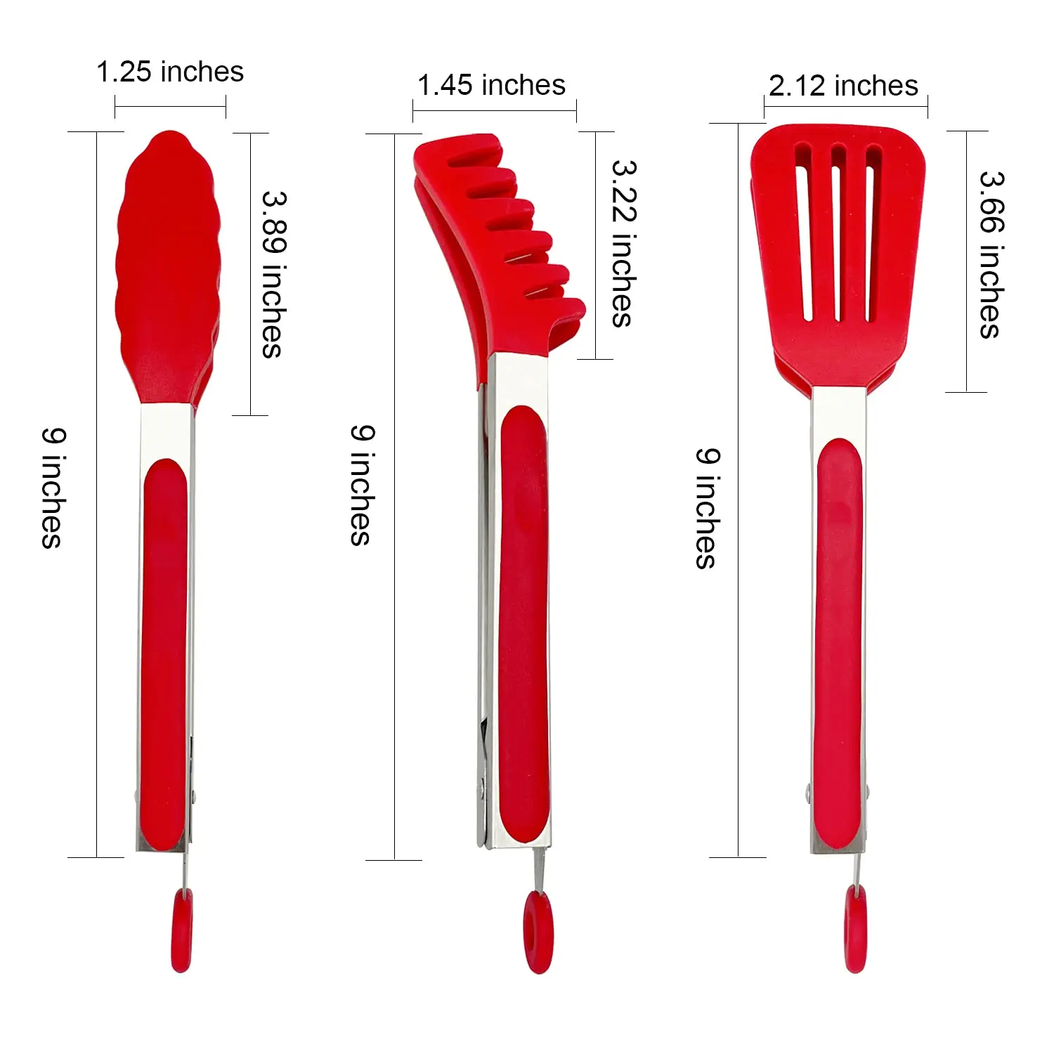 Fancy Design High Quality 9 inch Non-Stick Silicone BBQ Cooking Tongs Grilling Salad Tongs