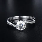 Rings SKA Factory Original White Gold Moissanite Engagement Rings Solitaire With Discount