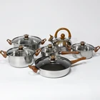 Cookware Low Price 12pcs Stainless Steel Cookware Pot New Type Cookware Set