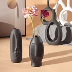 Vase Flower Nordic Black And White Ceramic Vase Decoration Living Room Hotel Flower Vase