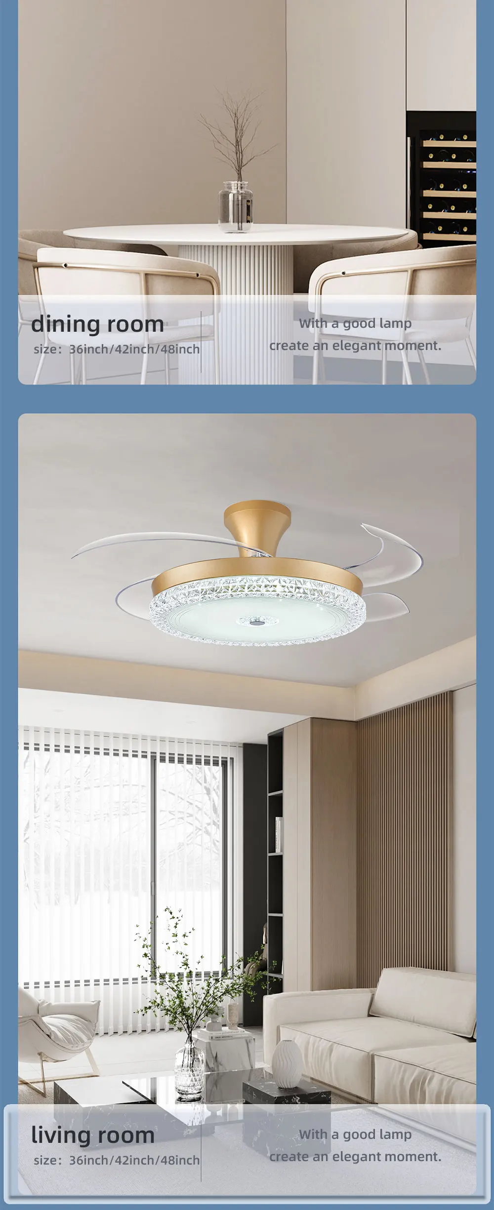 Ceiling Fan, LED, 100-240V, Iron+Plastic - detail 40