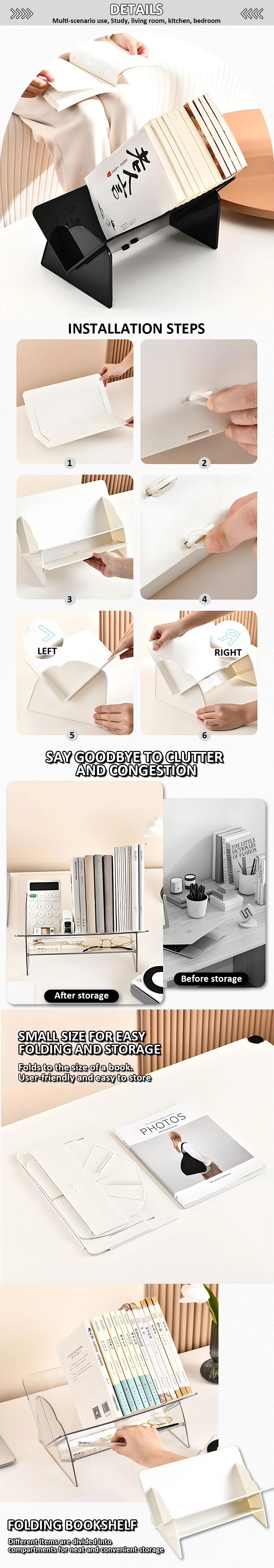 product durable pet bookshelf storage rack thickened foldable desktop organizer quality quality storage holder for living room irregular-6