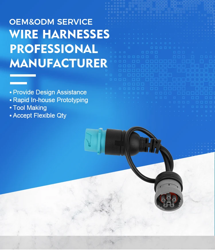 product custom j1939 female 9pin connector to j1708 male cable-2