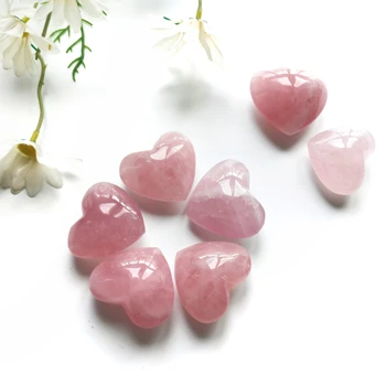 40 mm Wholesale High Quality Pink Crystal Love Heart Shape Rose Quartz For Decor