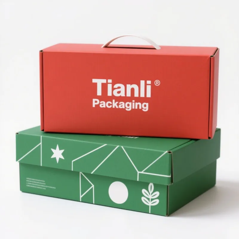 product shipping gift box with handle durable corrugated box wholesale custom foldable handbag cardboard packaging-3