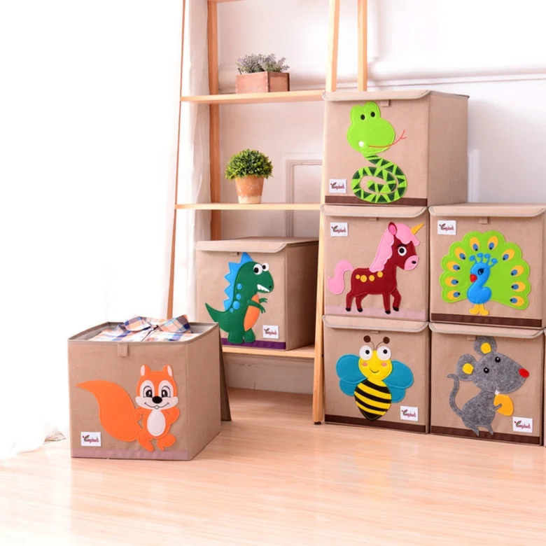 Direct Sales Customize Box Toy Kid Storages Non-woven Fabric Storage Boxes Kid Clothes Organizer Household Items Storage Bin