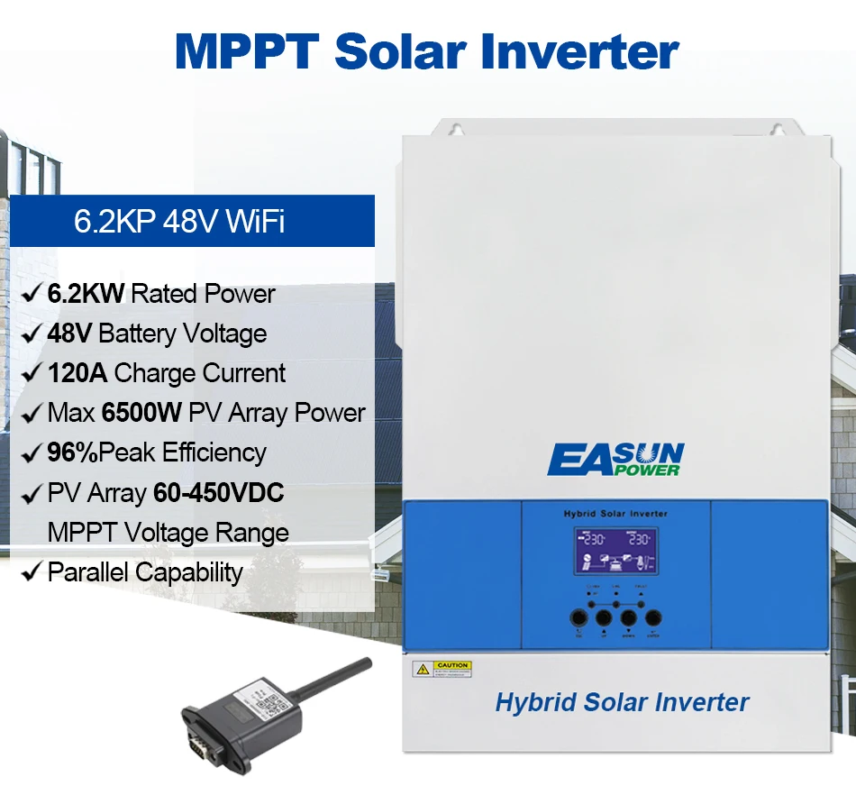 Easun Power 2024 Hybrid Mppt Solar Inverter 2024 6 2kw 6200w Inverter