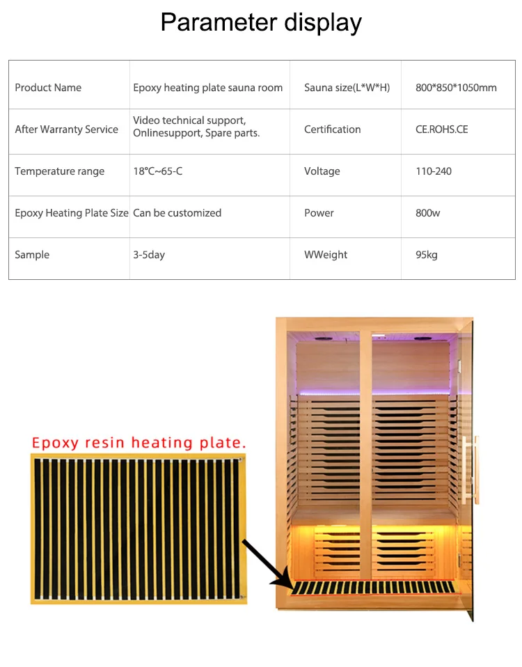 Electric Sauna Room Heater, Portable, 1-Person, Waterproof - detail 4
