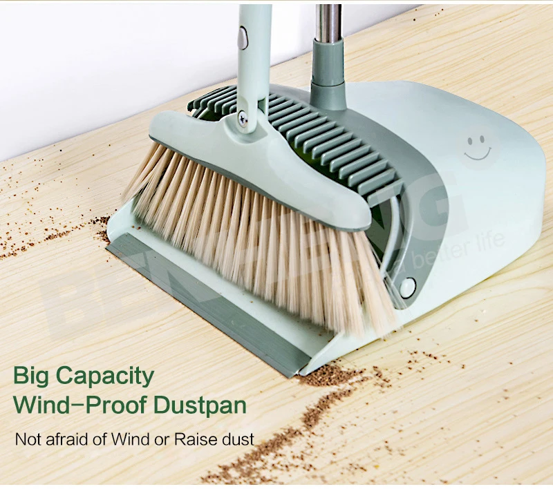 Factory Price 2025 Hot Sale Folding Broom and Dustpan Set Three-section Pole Broom Dustpan with PET Bristle, Household Items