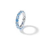 Blue Stones Ring Rings Blue Paved Stones Ring Thin Rings Band Women Man Fashion Jewelry