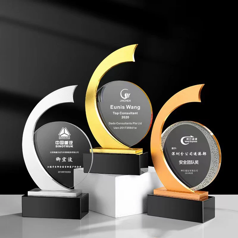 product luxury business custom low moq sports metal trophy company annual meeting souvenir trophy awards with crystal base metal trophy-5