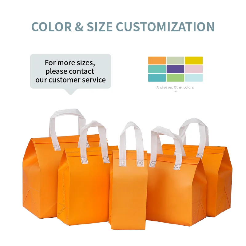 Custom OEM ODM Aluminum Film Insulated Thermal Nonwoven Bag Waterproof Tote Bag Lunch Cooler Bag for Food Delivery