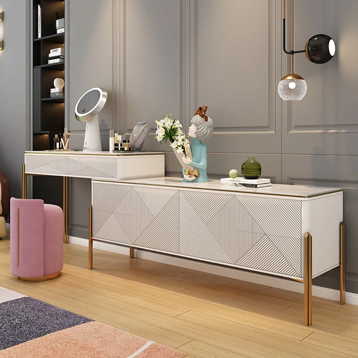 Light luxury small modern evening iron art makeup cabinet integrated mirror bedroom furniture modern drawer dressing dresser