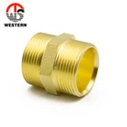Nipple Brass 1/2" 3/4" Pipe NPT BSP Thread Water Double Brass Hex Hexagonal Nipple