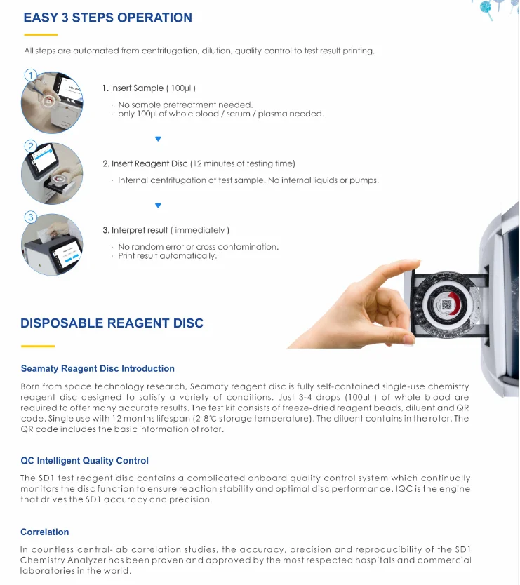 Clinical Analytical Instruments Portable Blood Chemistry Analyzer/Biochemical Analysis