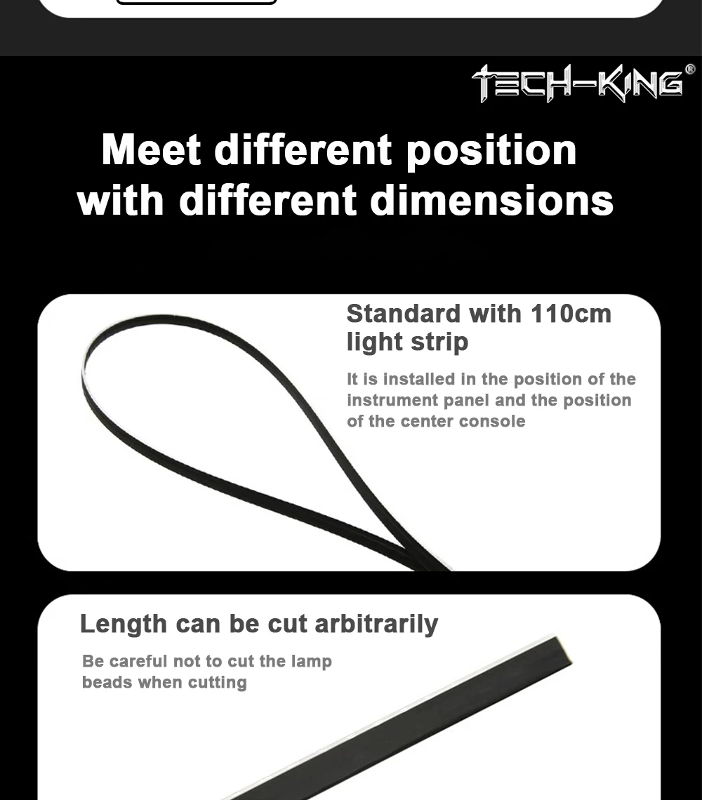 New, automotive fiber optic cold light RGBW 110cm mood lamp, hidden color APP acrylic voice-controlled music mood lamp