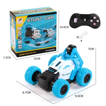 Electric Radio Control dump truck toy double-sided stunt car 360 degree Rolling Dumper for Kids Gifts stunt car Children's toy
