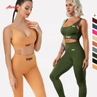 Bra And Legging Set Gym Fashion Apparel 2 Piece Set Women Clothing Butt Lift Seamless Yoga Leggings And Bra Set