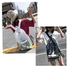 School Backpack Bag Fashion Waterproof School Leisure Polyester Teenage Ladies Laser Transparent Clear Pvc Backpack Bag