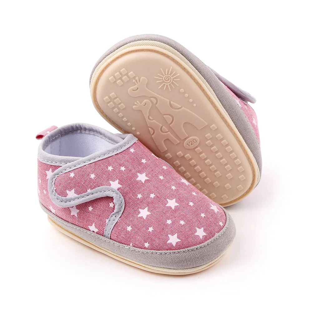 0-1 year old infants solid color star linen double patch baby casual cute toddler shoes manufacture