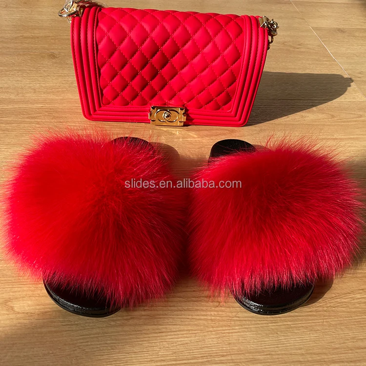 jelly purse with fur slides
