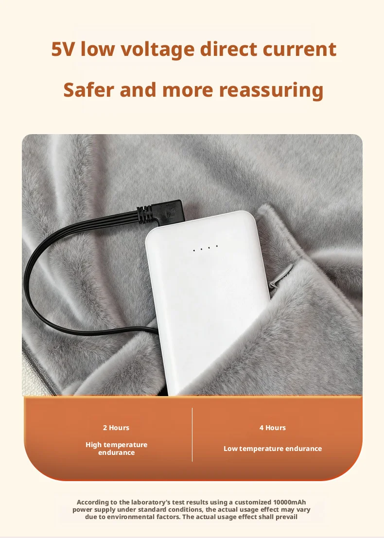 Portable Electric Heating Blanket, USB, DC 5V, Us Plug - detail 14