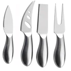Set 4 Multi Function Hand Forged Cheese Knife Set 4 Pcs Stainless Steel Cheese Knife Set