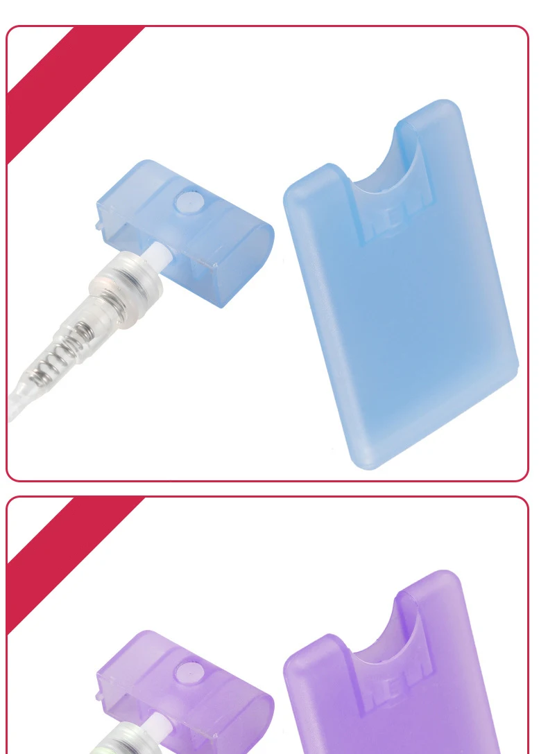 Screen Printing OEM Colored 20ml Plastic Credit Card Flat Spray Bottle Alcohol Sprayer Empty White Credit Card Perfume Spray