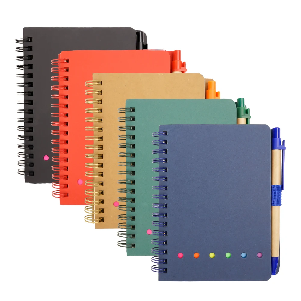 Custom Business Notebooks Customizable Spiral Lined Notepad Set With Pen And Sticky Note