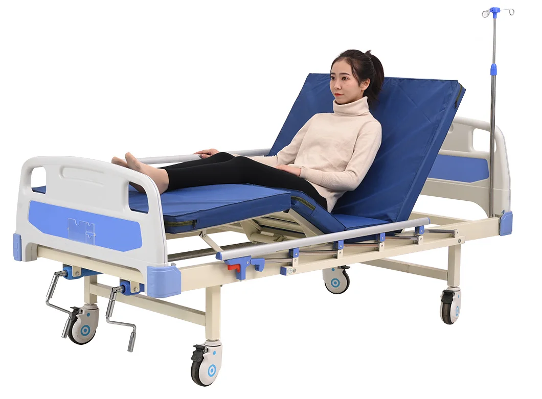 A209 Hospital Furniture Abs Two Crank Manual Electric Nursing Care Bed