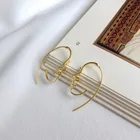 18k Earrings S925 Sterling Silver 18k Gold Plated Simple Outline Hollow Face Hook Earrings